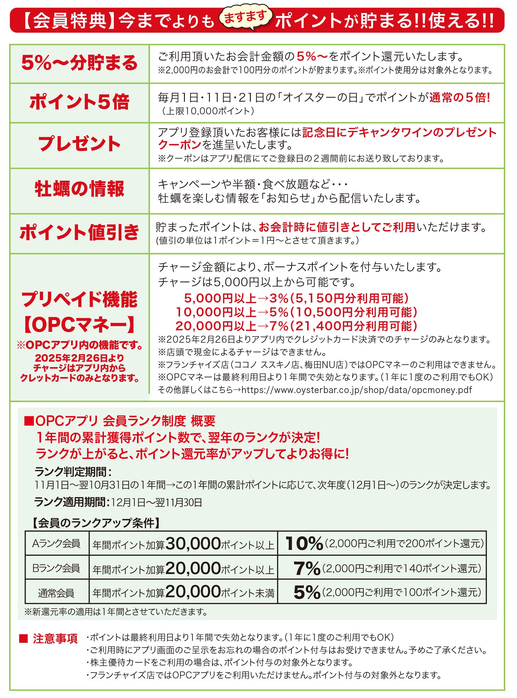 会員特典